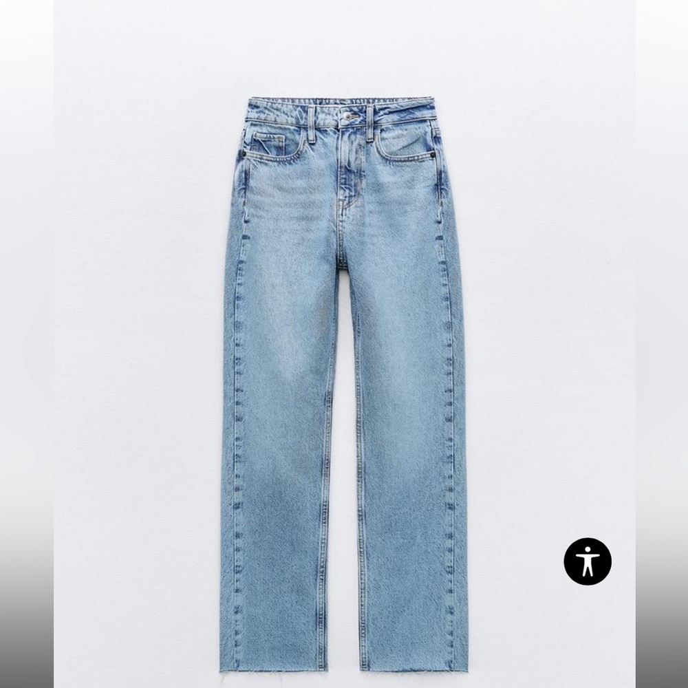 ZARA HIGH RISE STRAIGHT LEG JEANS USA 2